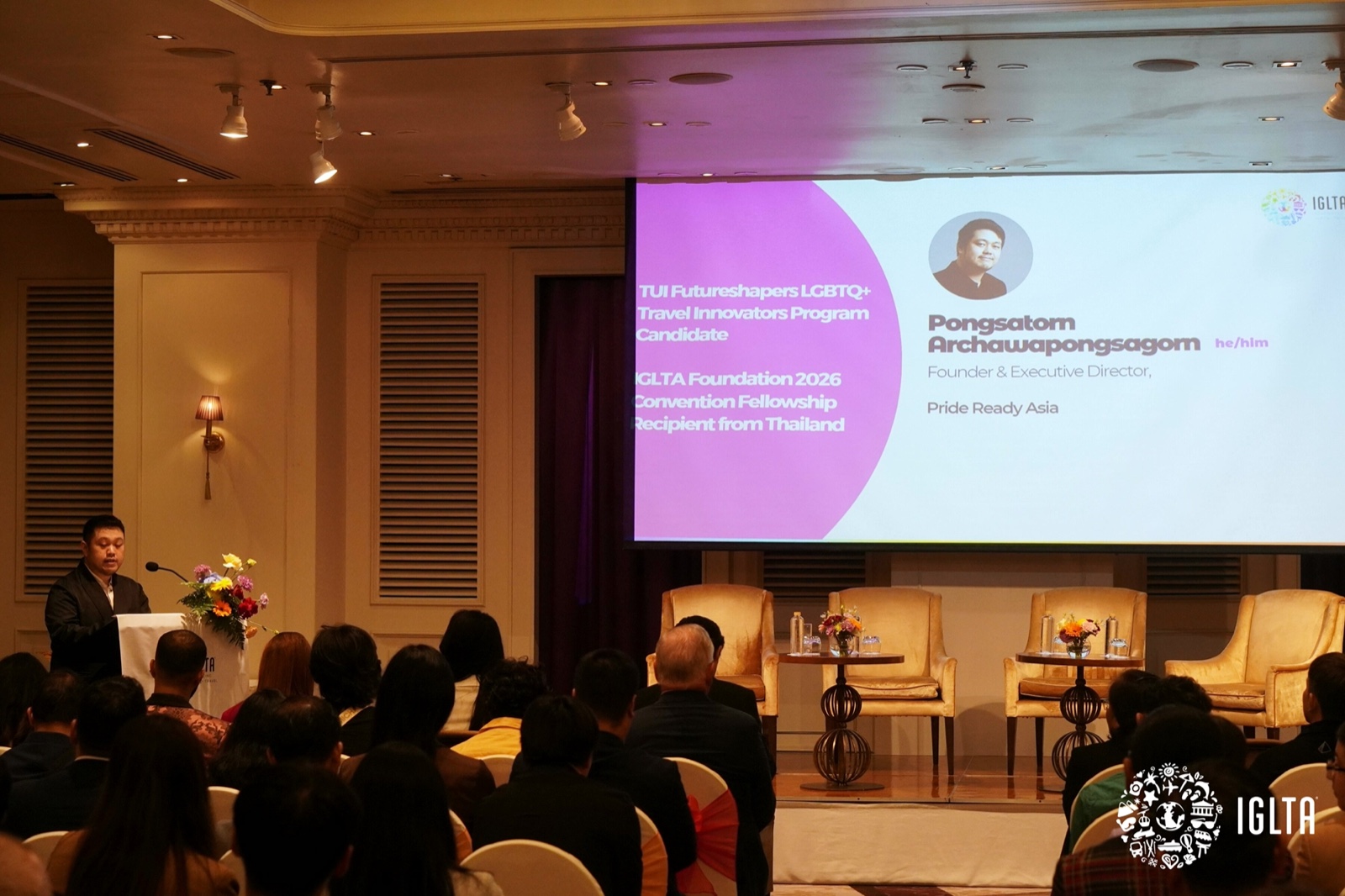 The audience and stage during Pride Ready Asia’s remarks at the Bangkok reception